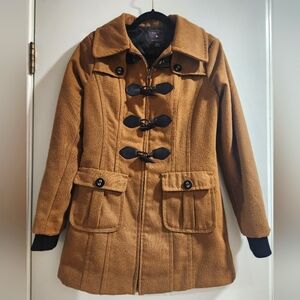 Forever 21 Size Medium Brown Long Zip and Button up Coat